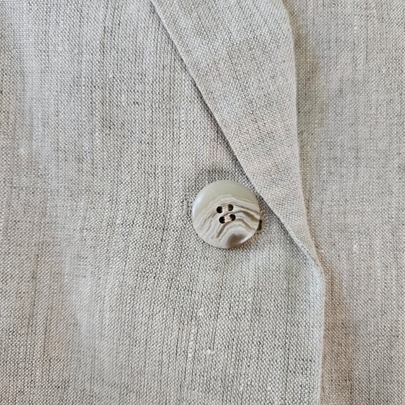 Character Suburbanwear Womens Vintage Tan Linen Blazer Jacket Sz 16 Quiet Luxury - Picture 4 of 15